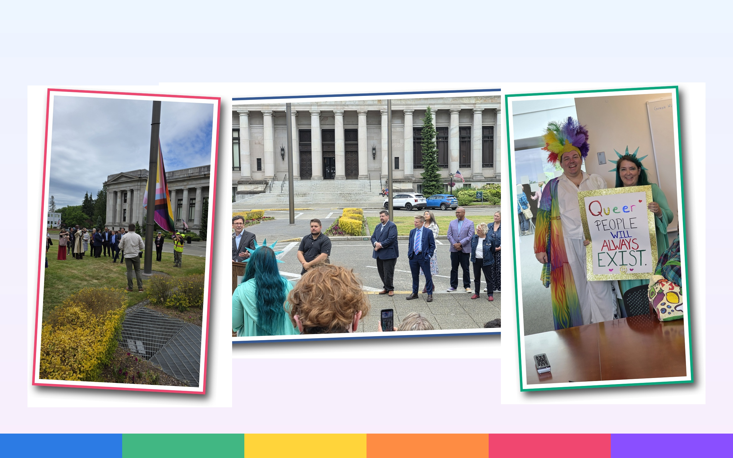 Церемония поднятия Pride-флага у Капитолия штата Вашингтон в Олимпии