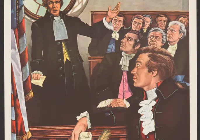 Плакат 1959 года о праве на суд присяжных из серии «Наш Билль о правах — дело каждого»